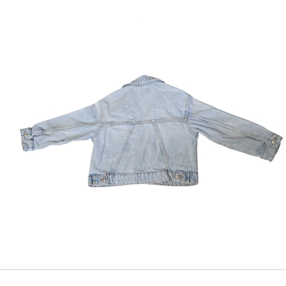 Zara Kids Girls Denim Trucker Jean Jacket Light Wash Size 6 - Picture 2 of 4